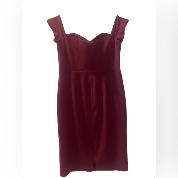 Dress the Population Burgundy Wine Off the shoulder Midi Dress- XXL - Picture 6 of 10